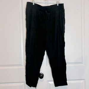 A New Day Black Lyocell Cotton Elastic Drawstring Waist Jogger Pants 1X